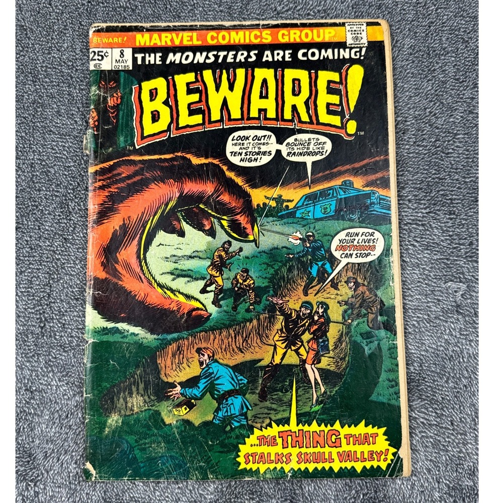 Beware 8 Marvel Comics 1974 The Thing That Stalks Skull Valley Bronze Age Horror